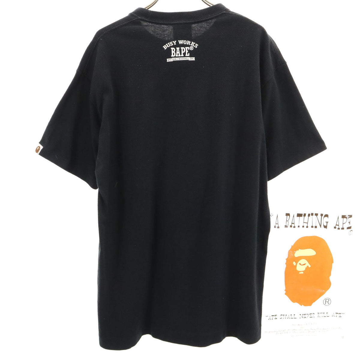 BAPE ベイプ 日本製 半袖 Tシャツ L ブラック 袋付き アベイシングエイプ メンズ