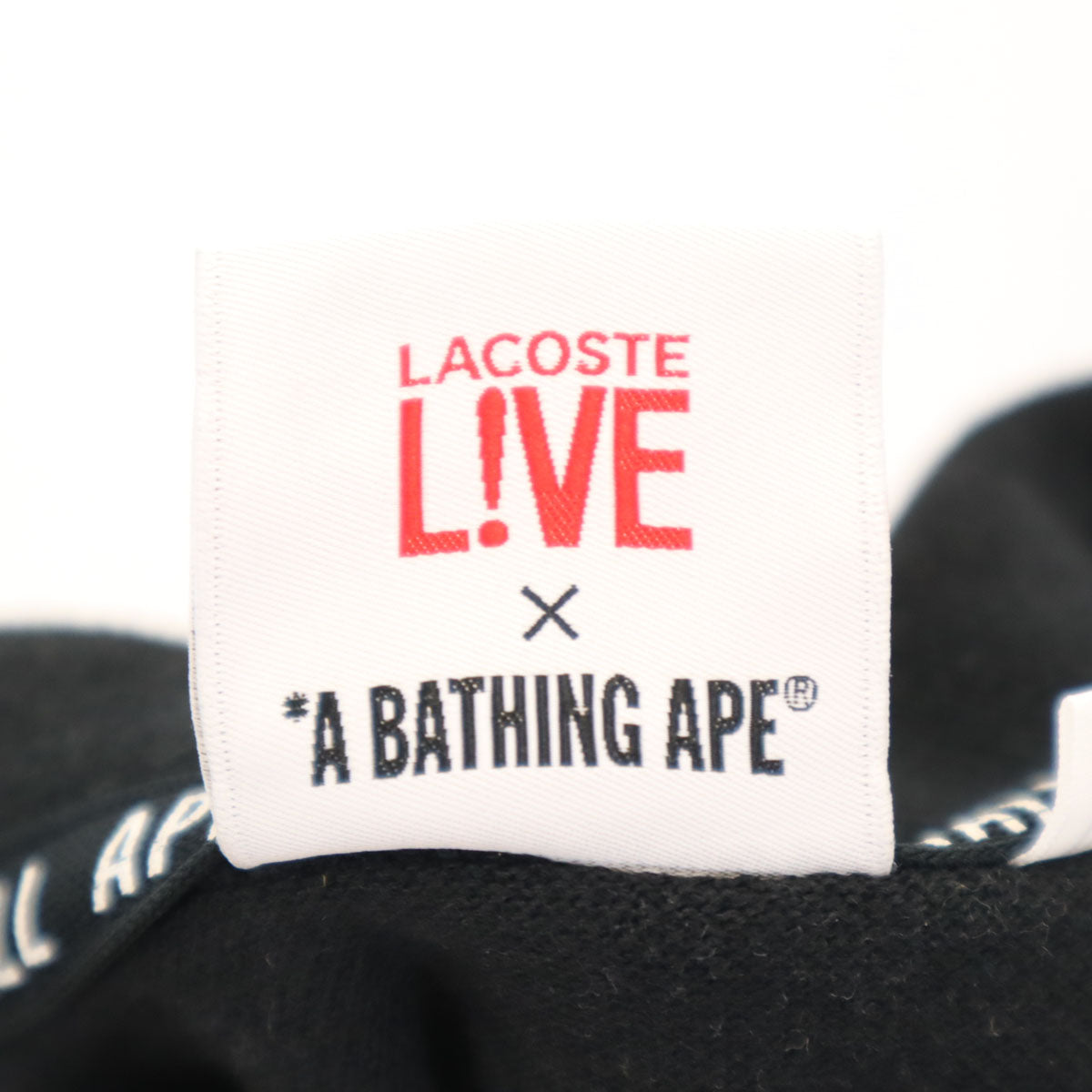 LACOSTE L!VE ラコステライブ A BATHING APE アベイシングエイプ コラボ 半袖 ポロシャツ 2 ブラック メンズ