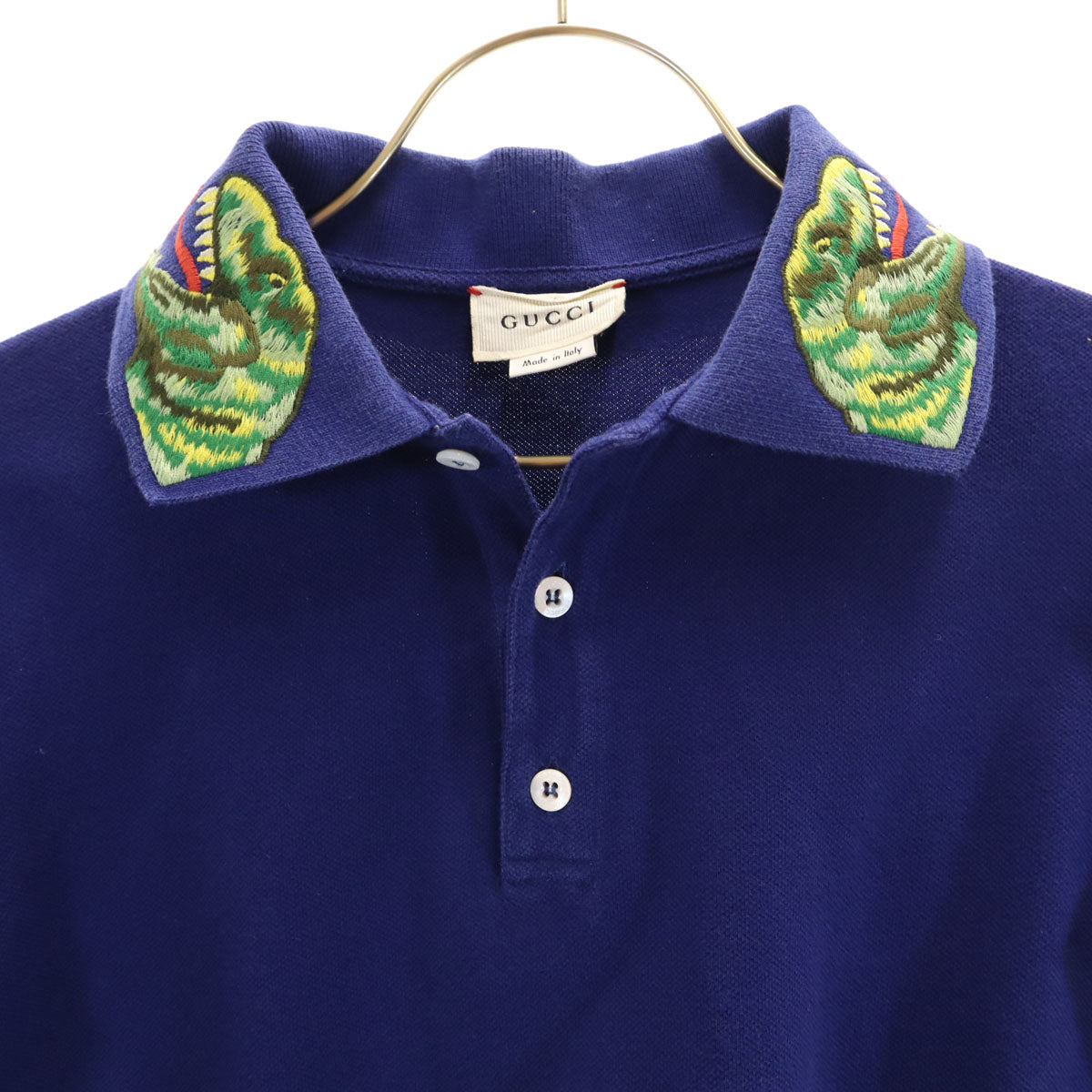 GUCCI グッチ イタリア製 恐竜刺繍 半袖 ポロシャツ 10 青紫 キッズ