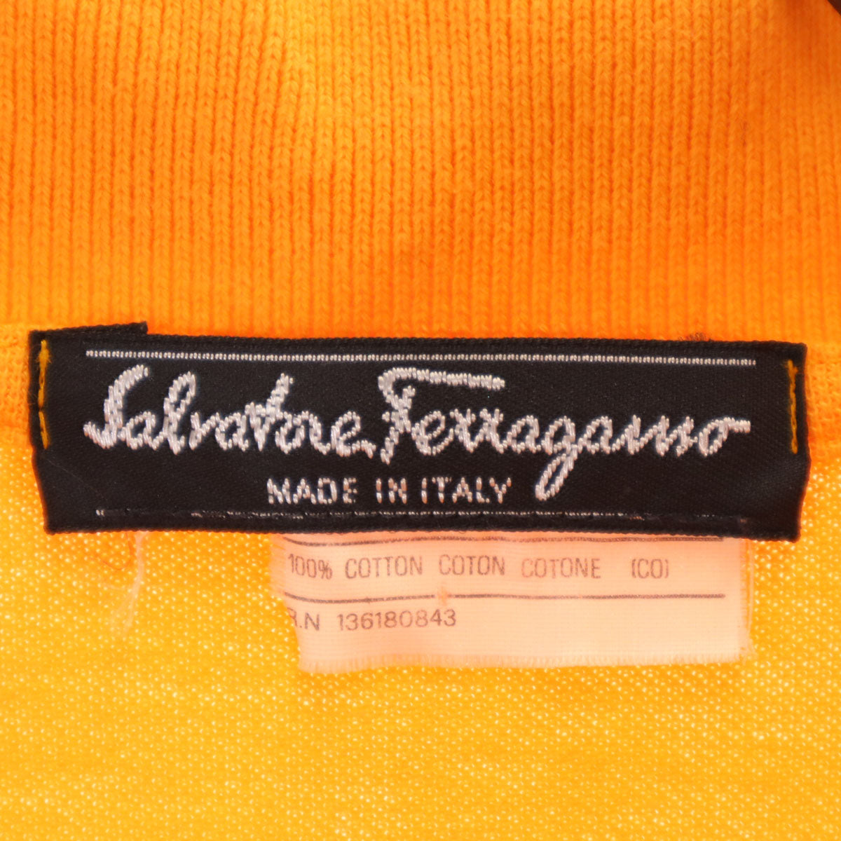 Salvatore Ferragamo サルヴァトーレフェラガモ 90s イタリア製 オールド 半袖 ポロシャツ オレンジ レディース