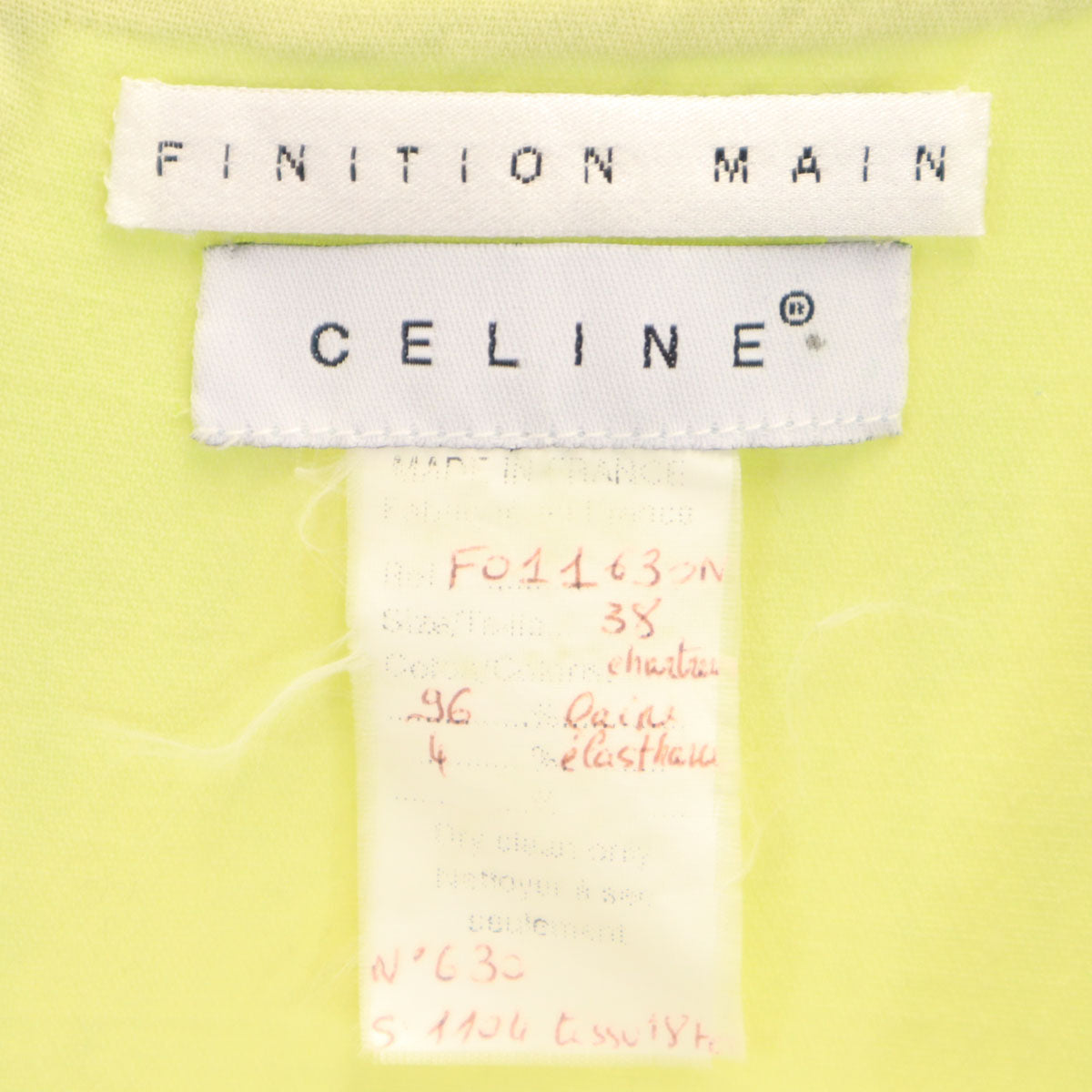 CELINE セリーヌ タイダイ ノースリーブ ワンピース 38 黄緑 レディース