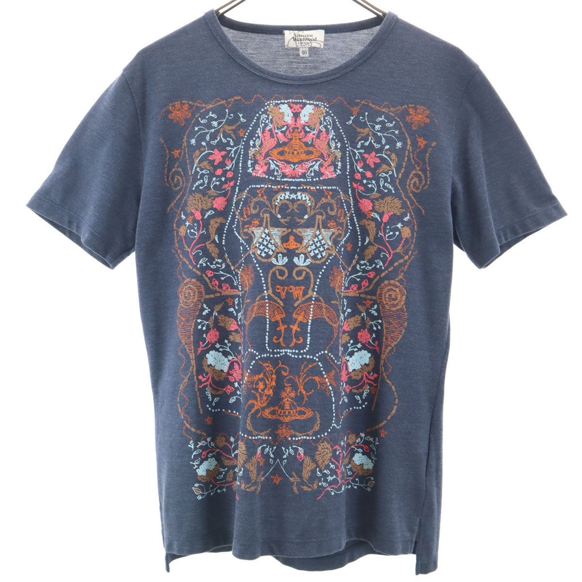 美品 Vivienne WestwoodMAN ヴィヴィアンウエストウッドマン 日本製 半袖 Tシャツ 46 ネイビー メンズ