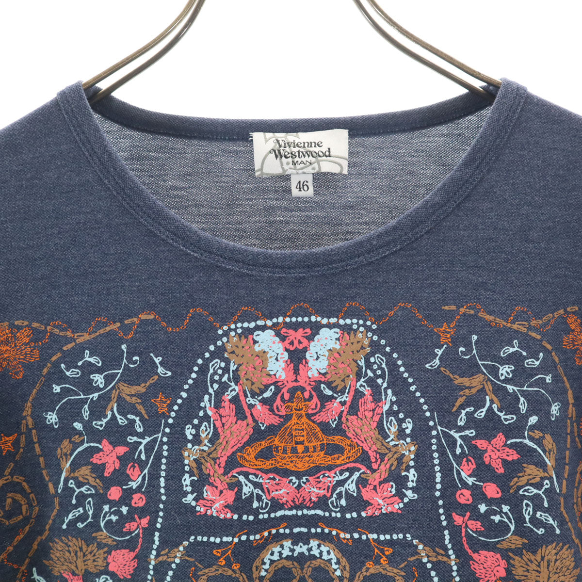 美品 Vivienne WestwoodMAN ヴィヴィアンウエストウッドマン 日本製 半袖 Tシャツ 46 ネイビー メンズ