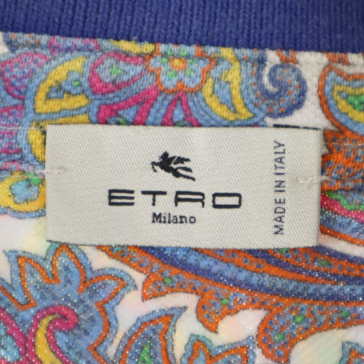 ETRO エトロ イタリア製 ペイズリー柄 半袖 ポロシャツ M ブラック メンズ