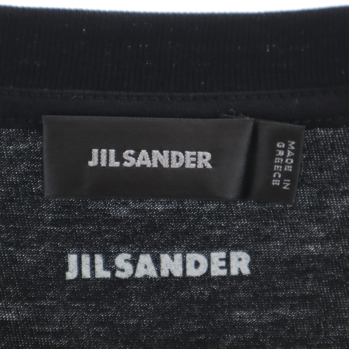 美品 JIL SANDER ジルサンダー ギリシャ製 半袖 Vネック Tシャツ L ブラック 無地 メンズ