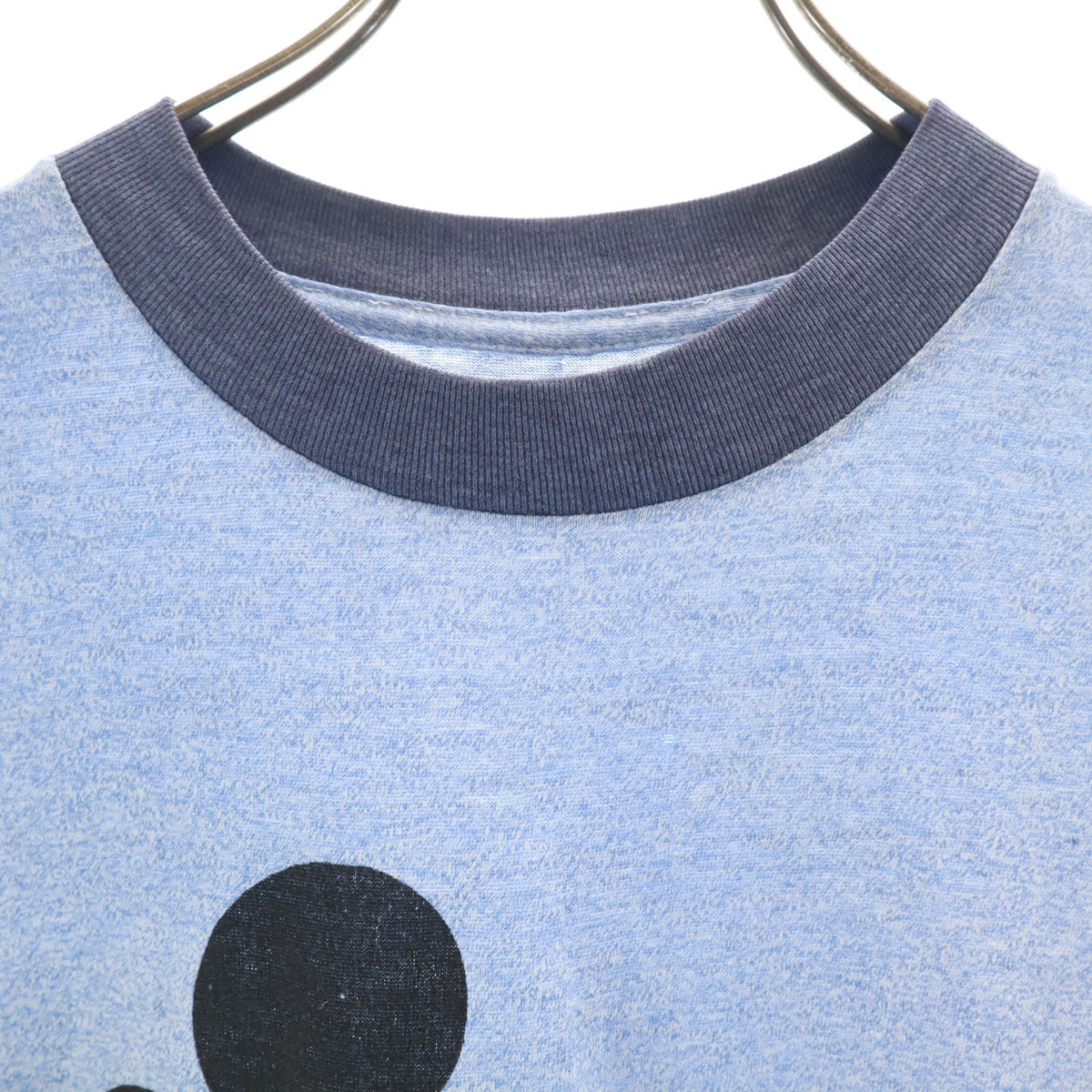 80s 90s オールド ミッキーマウス 半袖 リンガー Tシャツ ブルー系 Disney ディズニー メンズ