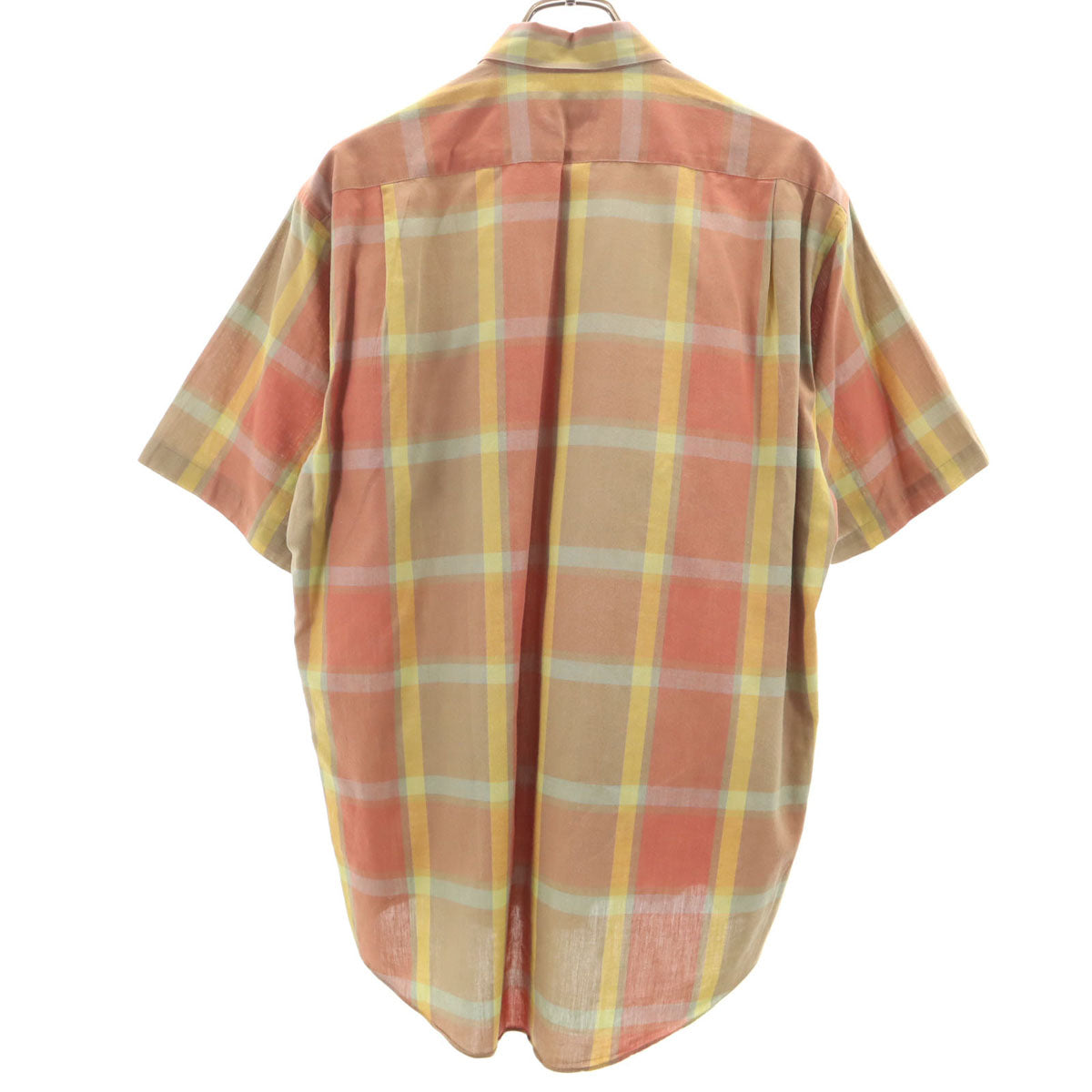 Burberrys バーバリーズ 90s リネンブレンド オールド チェック柄 半袖 シャツ L ベージュブラウン メンズ