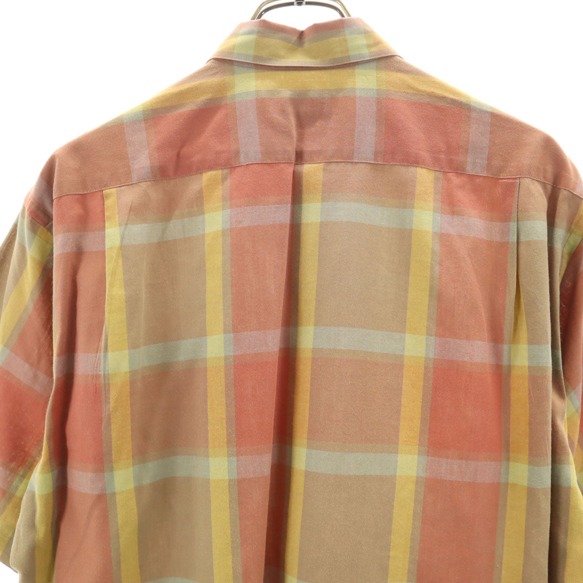 Burberrys バーバリーズ 90s リネンブレンド オールド チェック柄 半袖 シャツ L ベージュブラウン メンズ