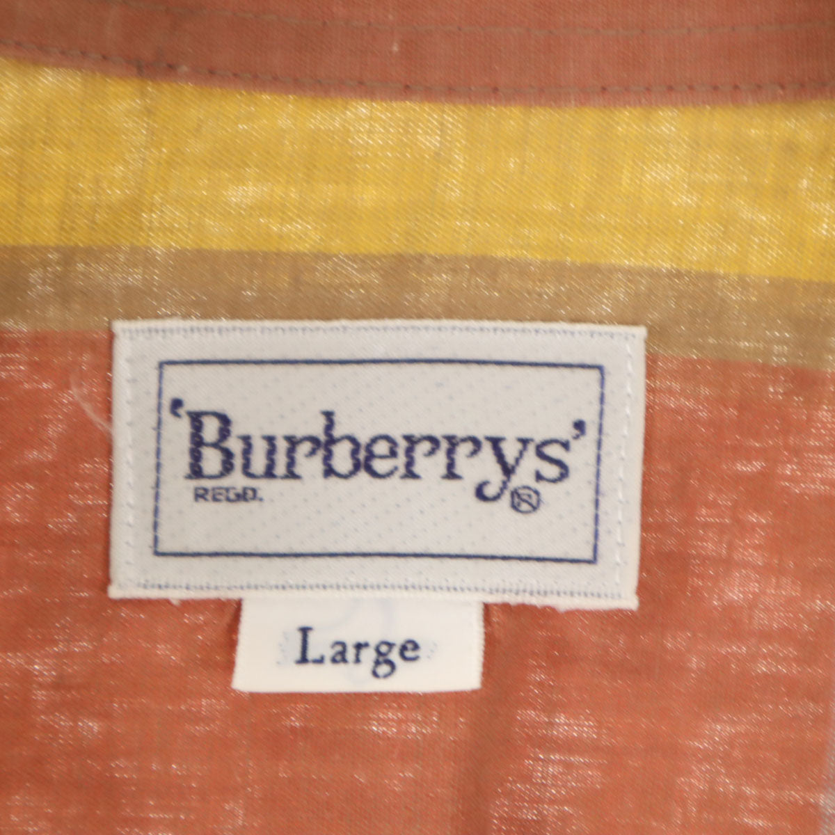 Burberrys バーバリーズ 90s リネンブレンド オールド チェック柄 半袖 シャツ L ベージュブラウン メンズ