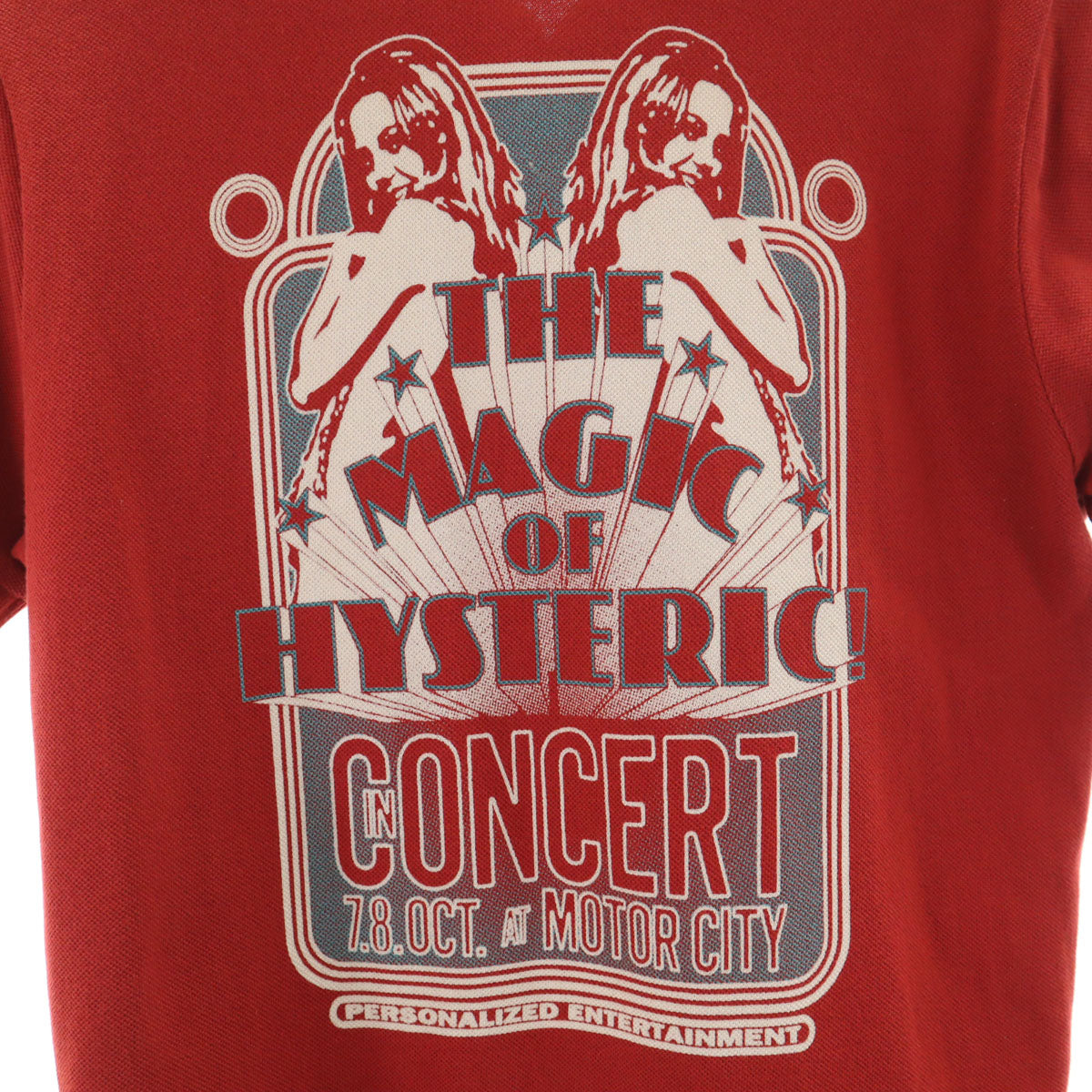 HYSTERIC GLAMOUR ヒステリックグラマー 日本製 半袖 ポロシャツ M レッド メンズ