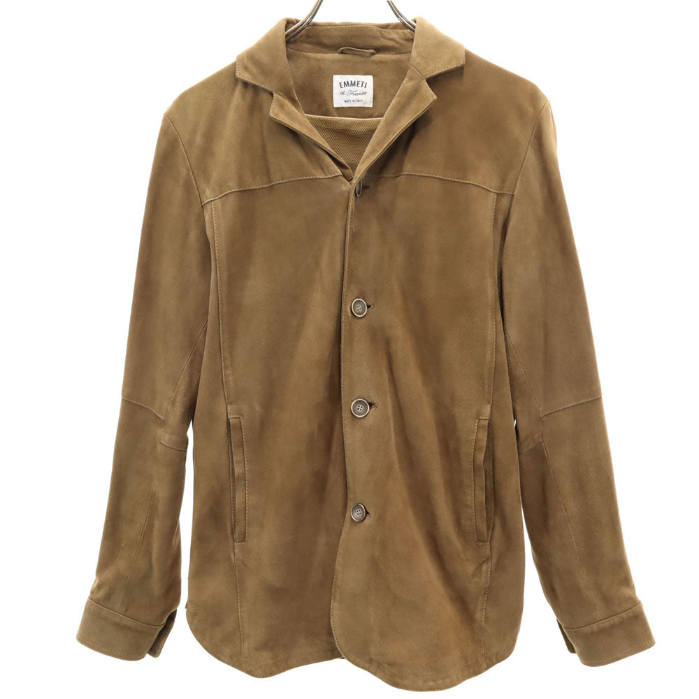 エンメティ イタリア製 ビームス別注 山羊革 スエード レザージャケット 44 ブラウン メンズ