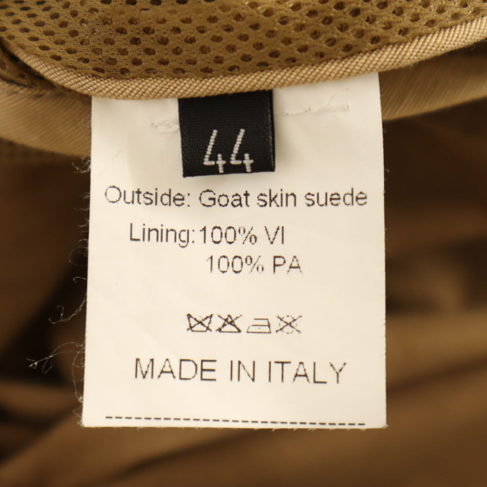 エンメティ イタリア製 ビームス別注 山羊革 スエード レザージャケット 44 ブラウン メンズ