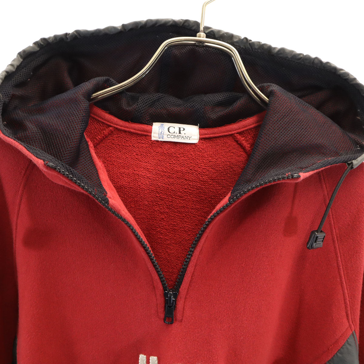 C.P.Company シーピーカンパニー 90s オールド 長袖 ハーフジップ スウェットパーカー 170-18 レッド メンズ