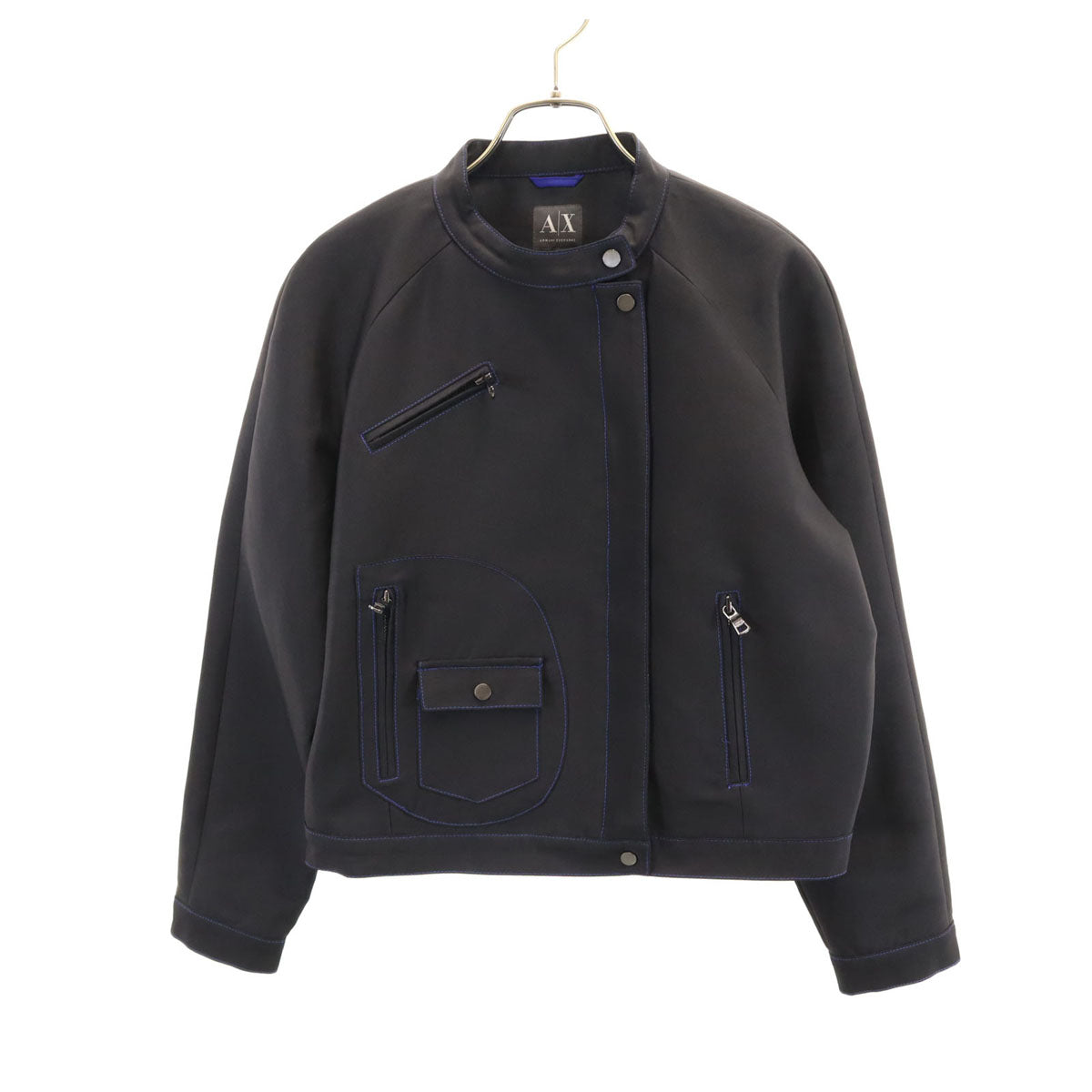 ARMANI EXCHANGE アルマーニエクスチェンジ 2015 シングルライダースジャケット S ブラック レディース