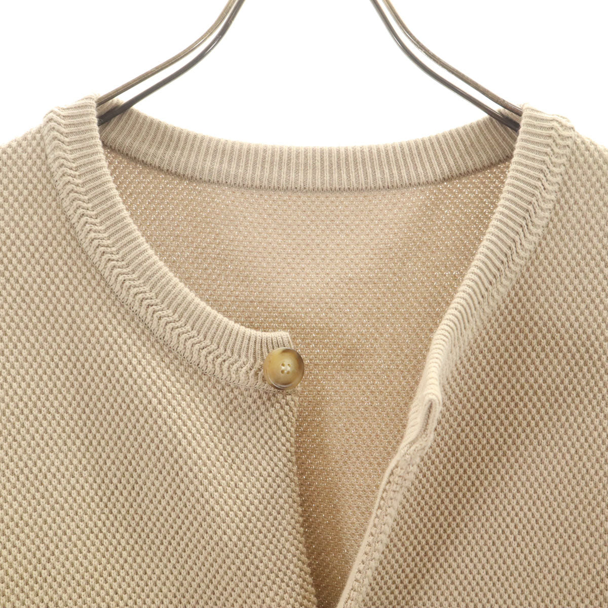 crepuscule クレプスキュール 日本製 長袖 Moss stitch カーディガン 1 ベージュ メンズ