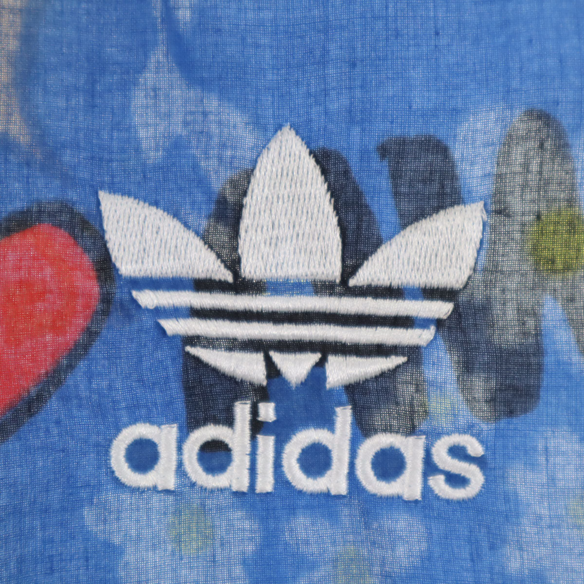 adidas アディダス Pharrell Williams ファレルウィリアムス コラボ 総柄 半袖 アロハシャツ M ブルー系 メンズ