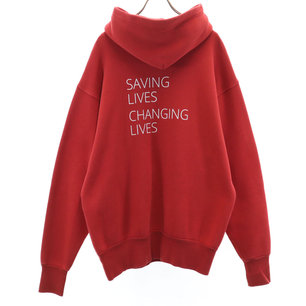 BALENCIAGA バレンシアガ 18AW ポルトガル製 長袖 ロゴプリント パーカー XS レッド WFP 裏起毛 メンズ