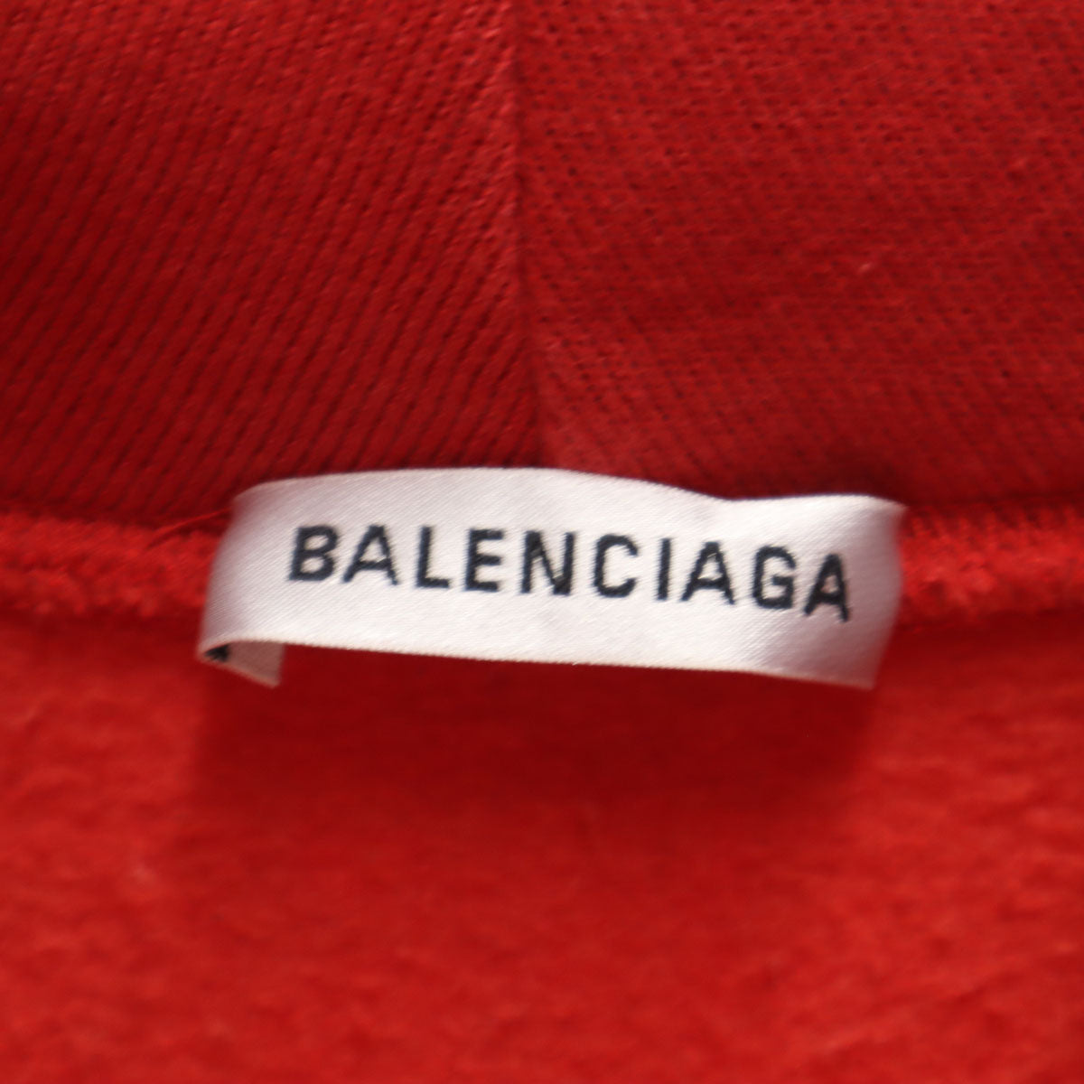 BALENCIAGA バレンシアガ 18AW ポルトガル製 長袖 ロゴプリント パーカー XS レッド WFP 裏起毛 メンズ
