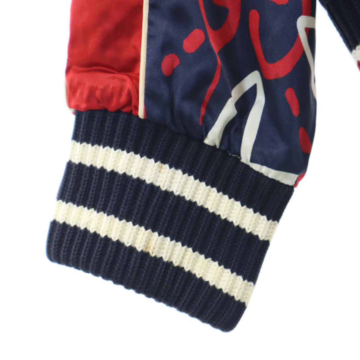 GUCCI グッチ 16AW イタリア製 レーヨンブレンド ゴースト総柄 ボンバー ジャケット 50 ネイビー メンズ