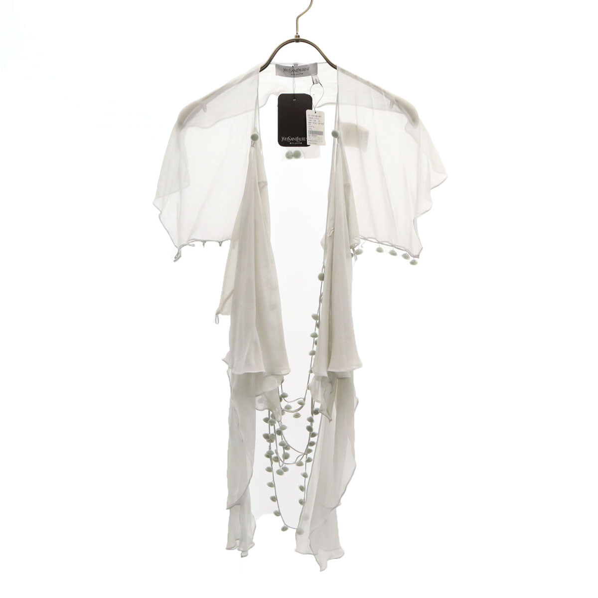 YVES SAINT LAURENT イヴサンローラン 未使用 フランス製 半袖 GRGT PETAL TOP カットソー 36 グレー レディース