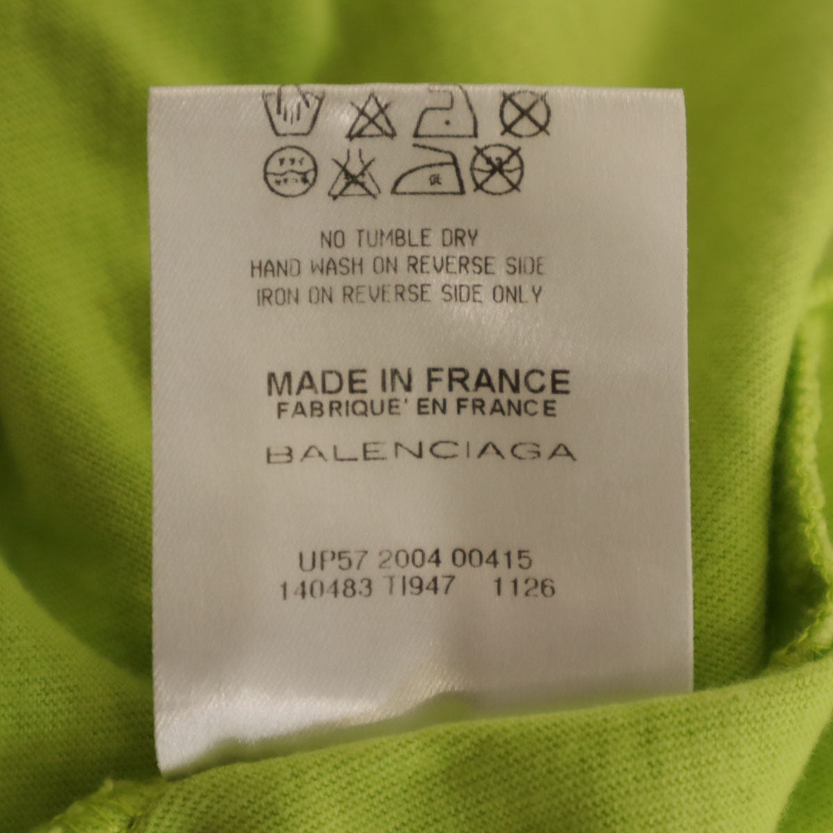 BALENCIAGA バレンシアガ フランス製 タンクトップ XS 黄緑 メンズ