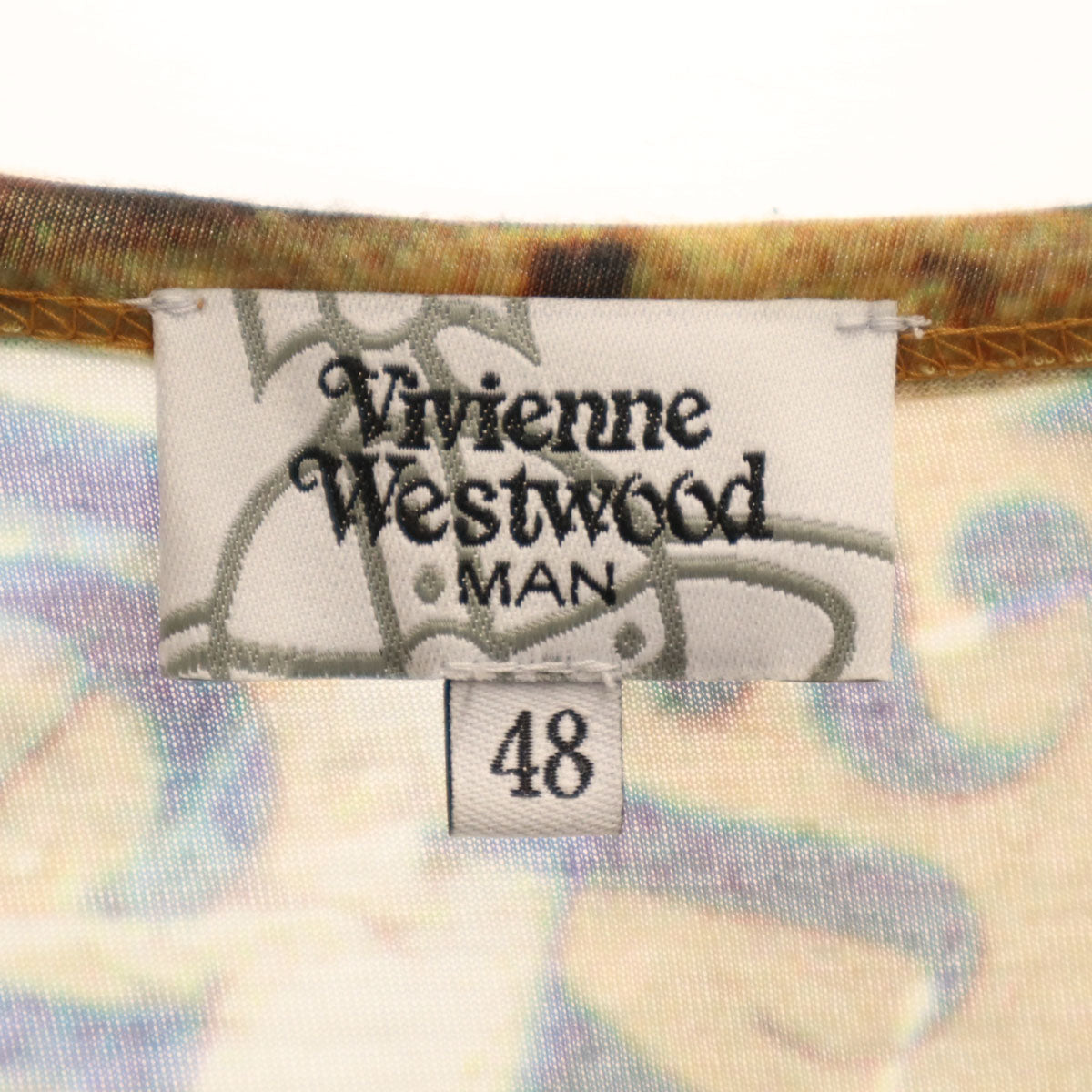 Vivienne WestwoodMAN ヴィヴィアンウエストウッドマン 日本製 総柄 半袖 Tシャツ 48 ベージュ メンズ