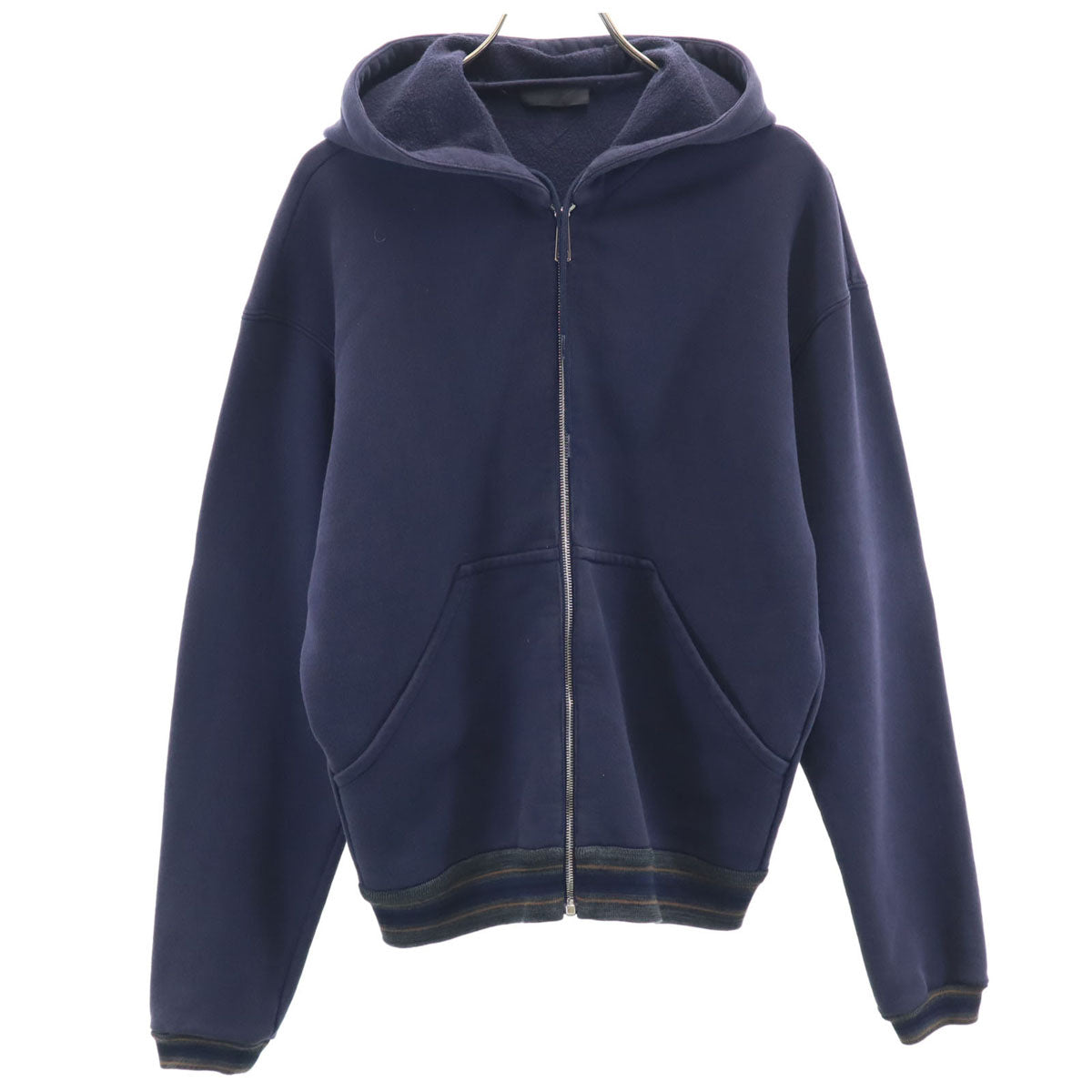 PRADA プラダ イタリア製 長袖 ジップパーカー S ネイビー メンズ