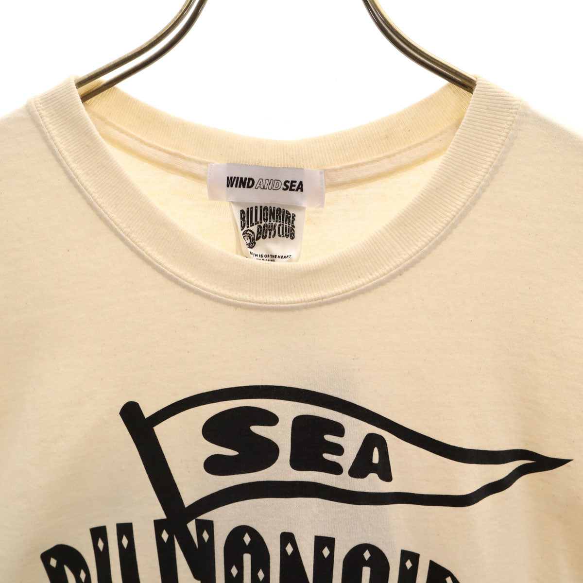 美品 WIND AND SEA ウィンダンシー BILLIONAIRE BOYS CLUB ビリオネアボーイズクラブ コラボ 半袖 Tシャツ L ナチュラル メンズ