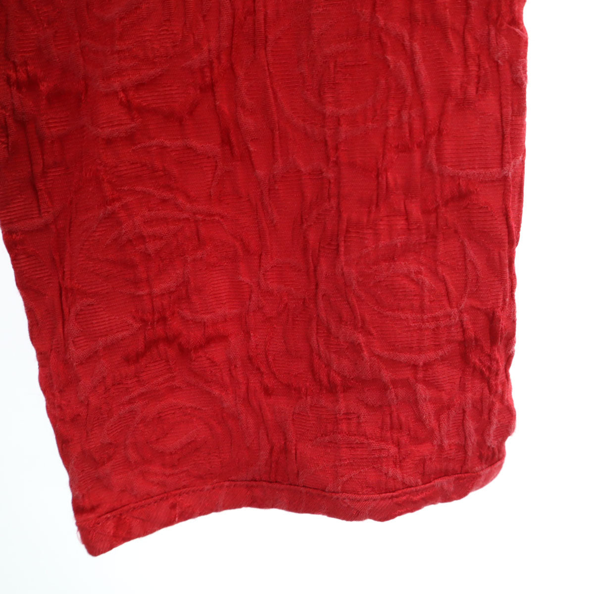 チコズ 00s オールド 長袖 ジャガード ワークシャツ 1 レッド バラ総柄 レディース