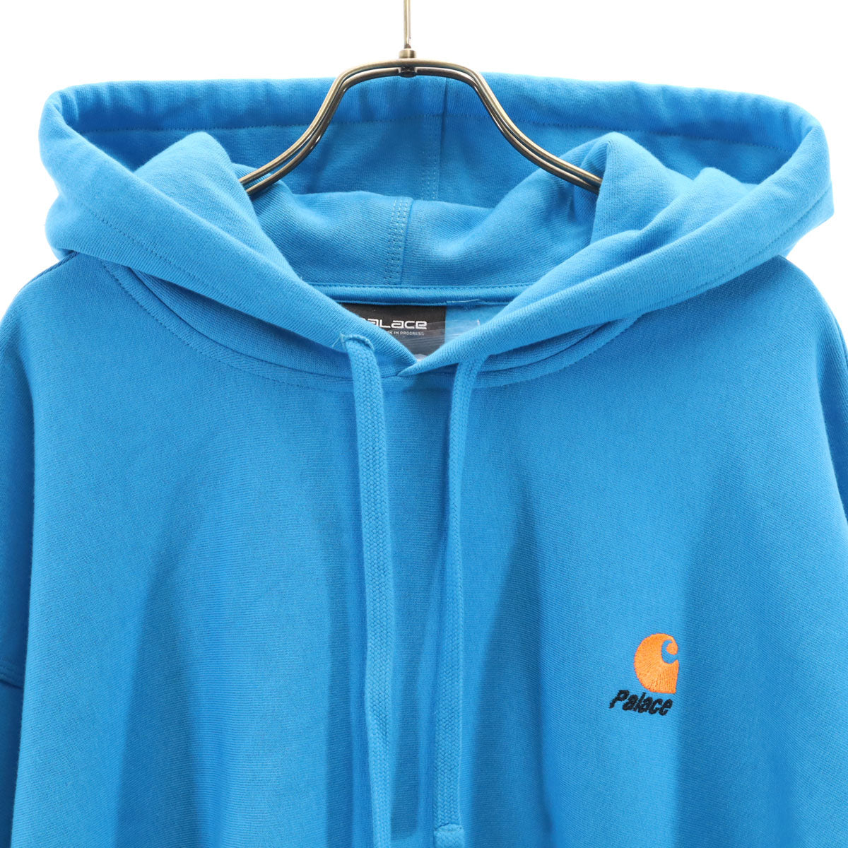 PALACE SKATEBOARDS パレススケートボード Carhartt カーハート コラボ ブルガリア製 長袖 スウェットパーカー 水色 裏起毛 メンズ