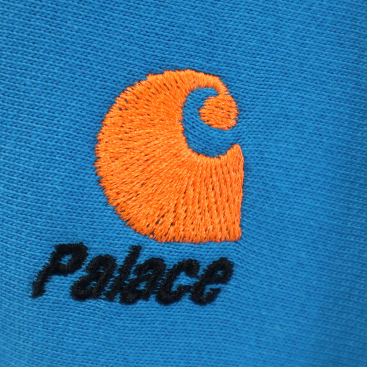 PALACE SKATEBOARDS パレススケートボード Carhartt カーハート コラボ ブルガリア製 長袖 スウェットパーカー 水色 裏起毛 メンズ
