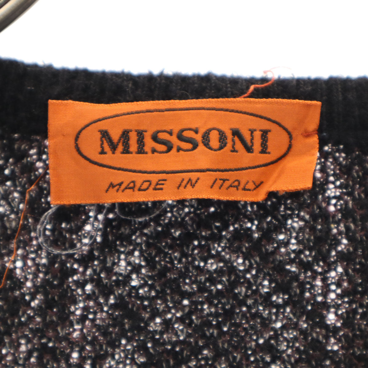 Missoni ミッソーニ 90s イタリア製 オールド ケーブル柄 長袖 Vネック ニットカーディガン 42 ブラック レディース