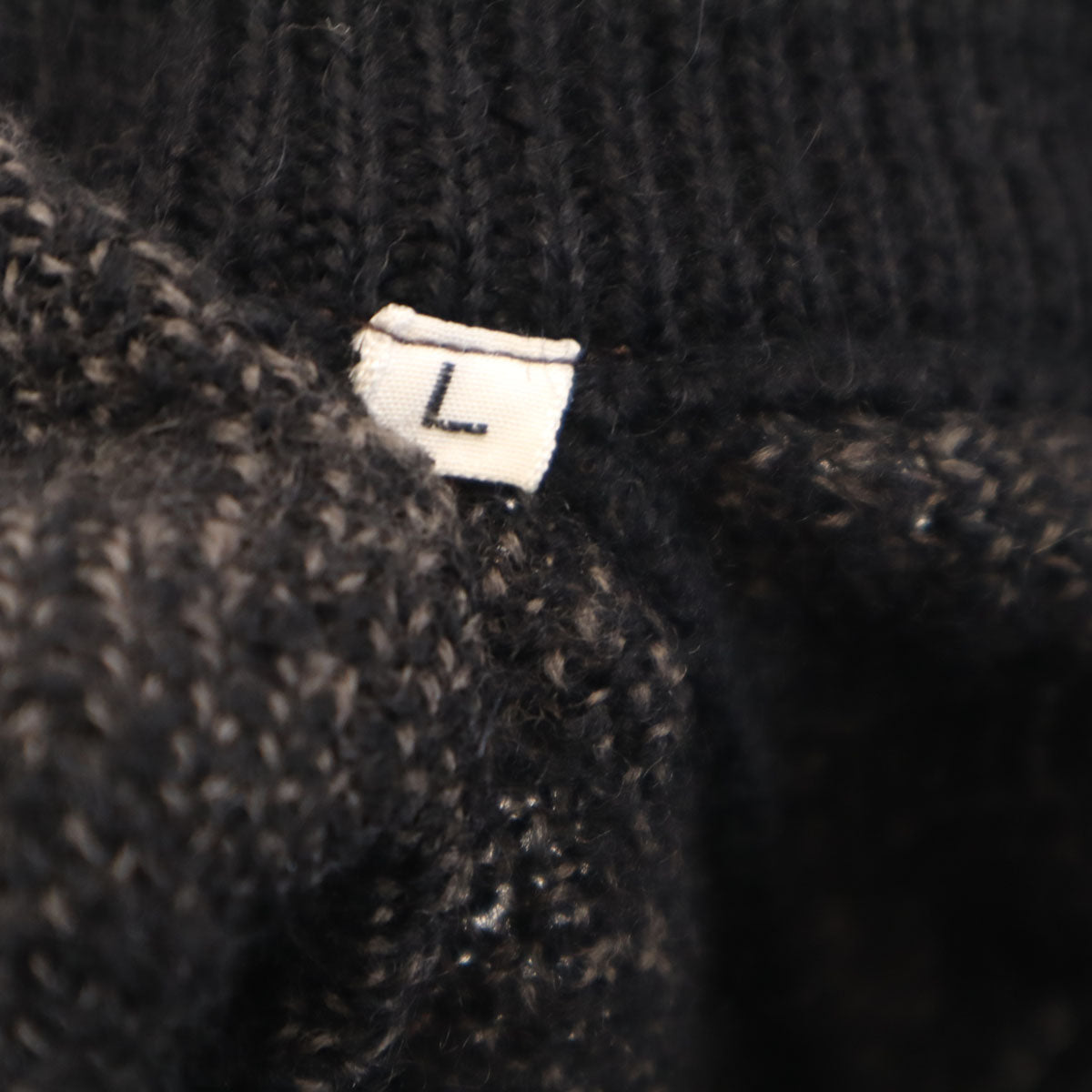 YVES SAINT LAURENT イヴサンローラン 90s オールド 総柄 長袖 Vネック セーター L ブラック ニット メンズ