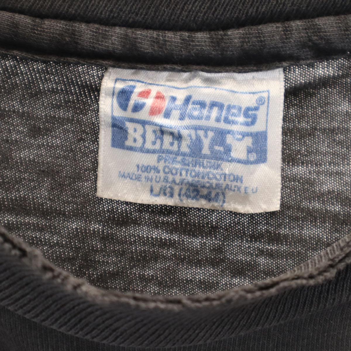 Hanes ヘインズ 80s 90s USA製 オールド GATEWAY バイク 半袖 Tシャツ L チャコールグレー シングルステッチ メンズ