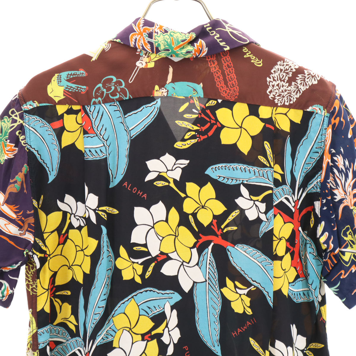 美品 SUN SURF サンサーフ BEAMS BOY ビームスボーイ別注 日本製 ハワイアン柄 半袖 アロハシャツ M マルチ 東洋エンタープライズ レディース