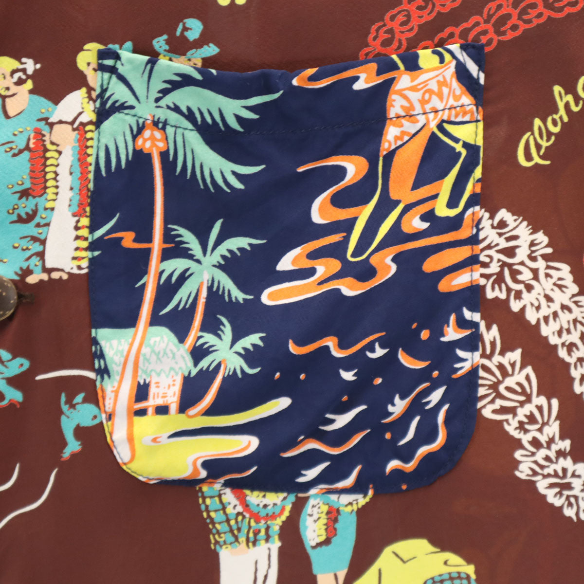 美品 SUN SURF サンサーフ BEAMS BOY ビームスボーイ別注 日本製 ハワイアン柄 半袖 アロハシャツ M マルチ 東洋エンタープライズ レディース