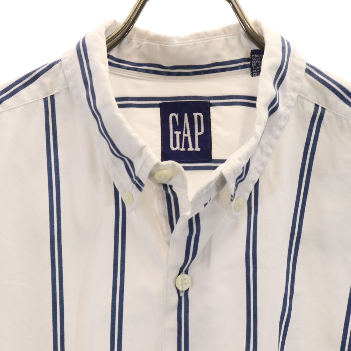 GAP ギャップ 90s オールド ストライプ柄 半袖 ボタンダウンシャツ L ホワイト メンズ