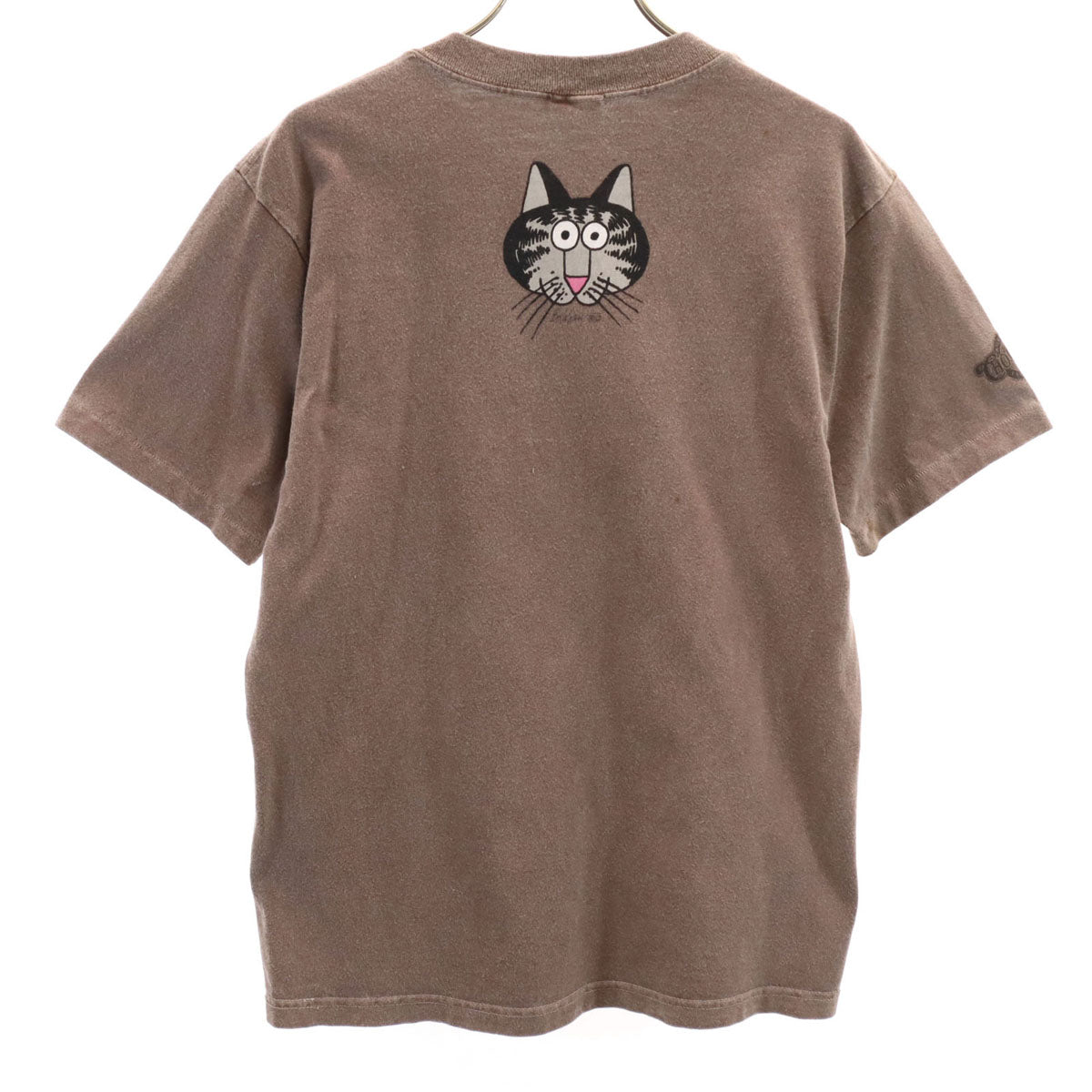 Crazy Shirt クレイジーシャツ 90s USA製 オールド クリバンキャット 半袖 Tシャツ S ブラウン メンズ