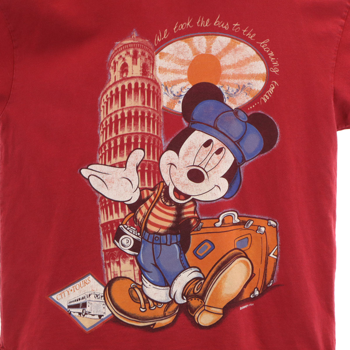 MICKEY UNLIMITED ミッキーアンリミテッド 90s USA製 オールド ミッキーマウス 半袖 フーディー Tシャツ M レッド Disney ディズニー メンズ