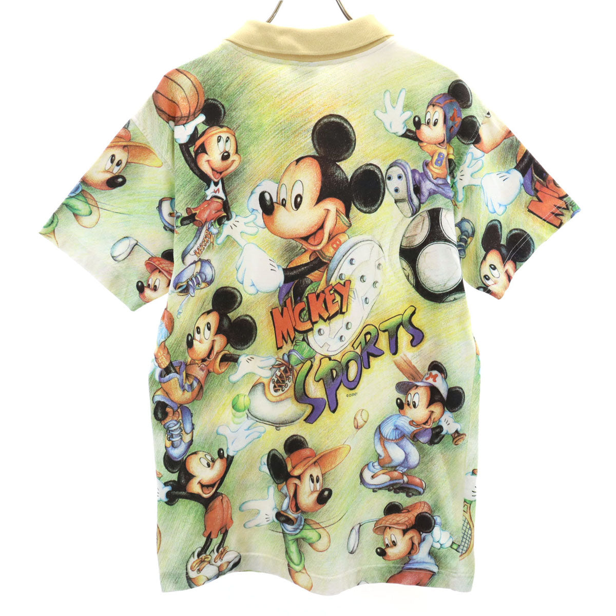 MICKEY UNLIMITED ミッキーアンリミテッド ミッキーマウス 半袖 襟付き Tシャツ S イエロー系 Disney ディズニー メンズ