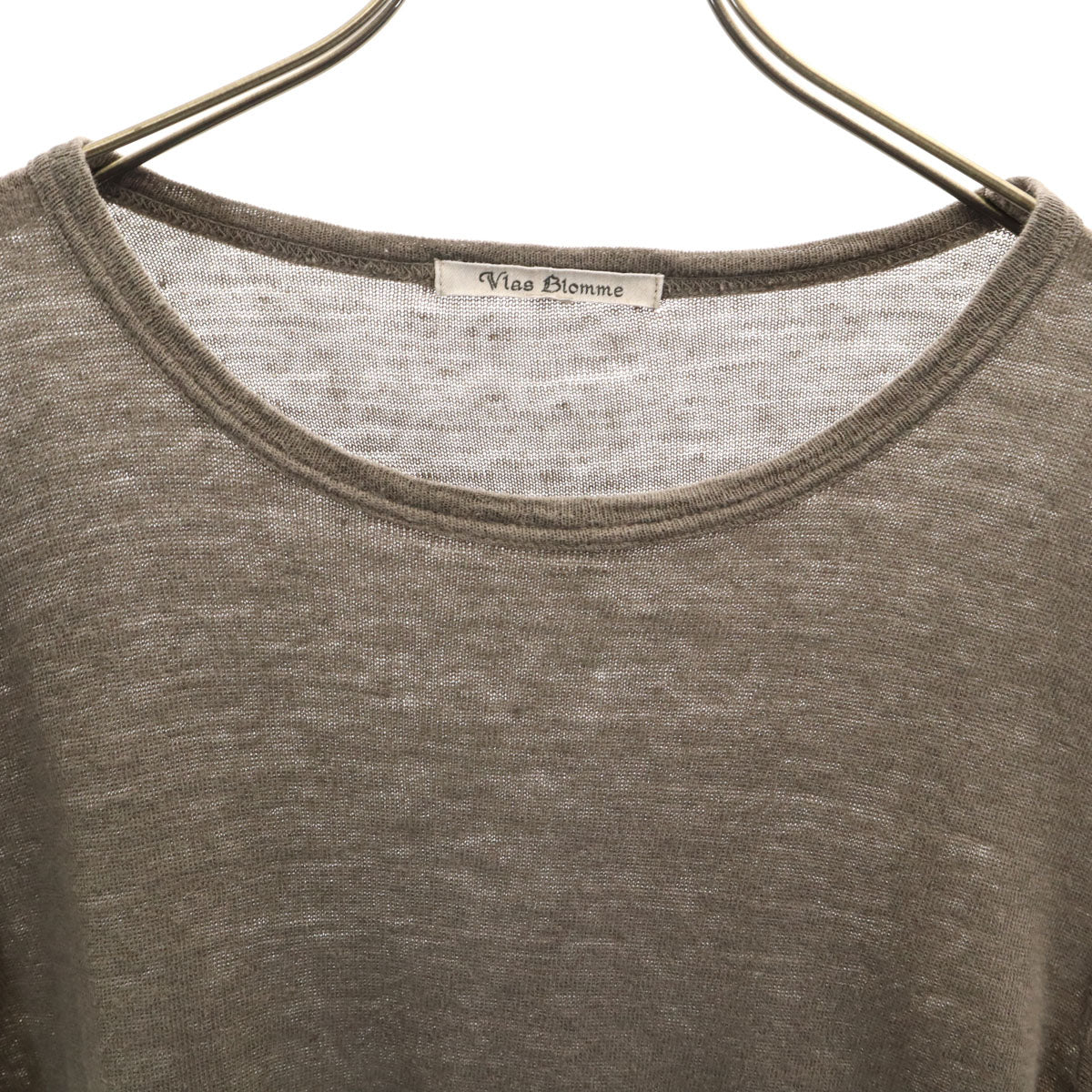 Vlas Blomme ヴラスブラム 日本製 リネン 半袖 Tシャツ 2 グレー系 メンズ