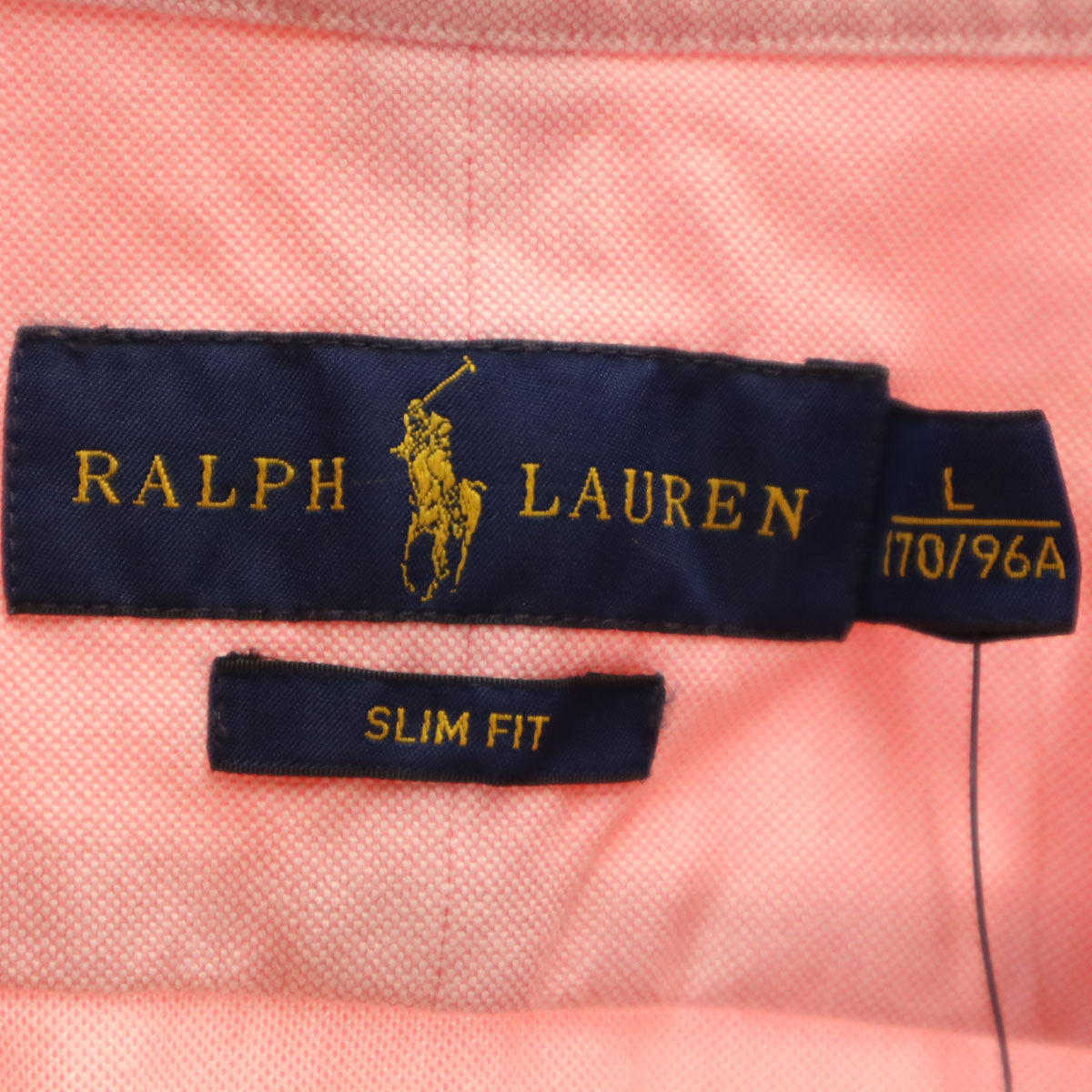 未使用 RALPH LAUREN ラルフローレン 半袖 オックスフォード ボタンダウンシャツ L ピンク SLIM FIT レディース