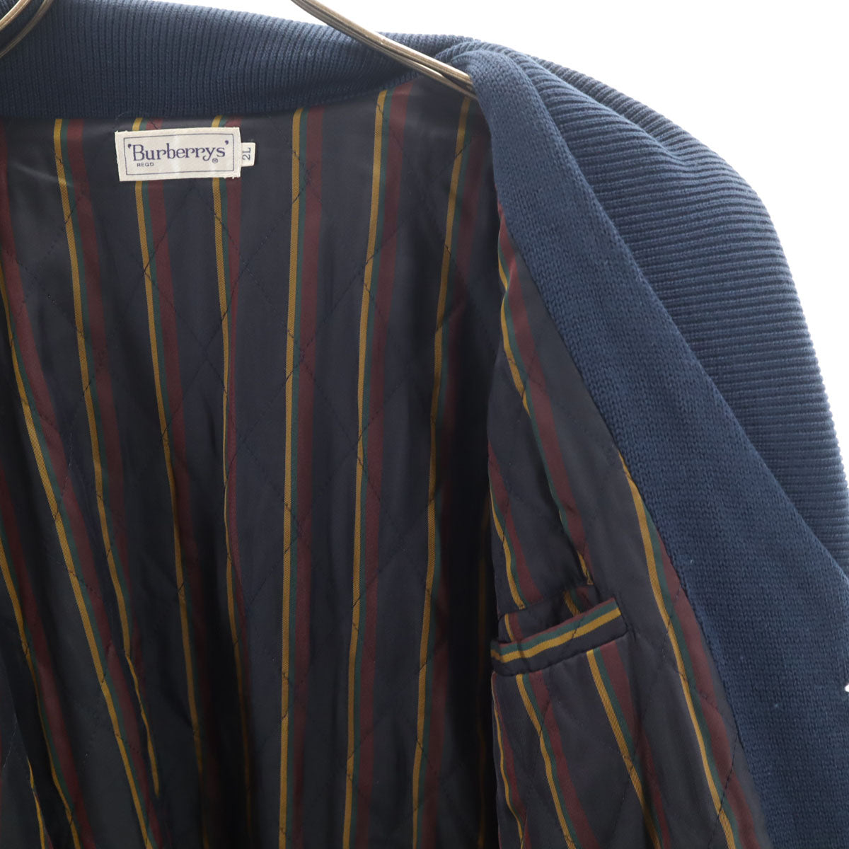 Burberrys バーバリーズ 90s オールド ショールカラー ニットジャケット 2L ネイビー メンズ
