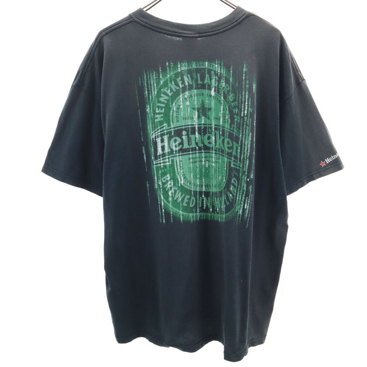 anvil アンヴィル バックプリント Heineken 半袖 Tシャツ XL チャコール ハイネケン メンズ