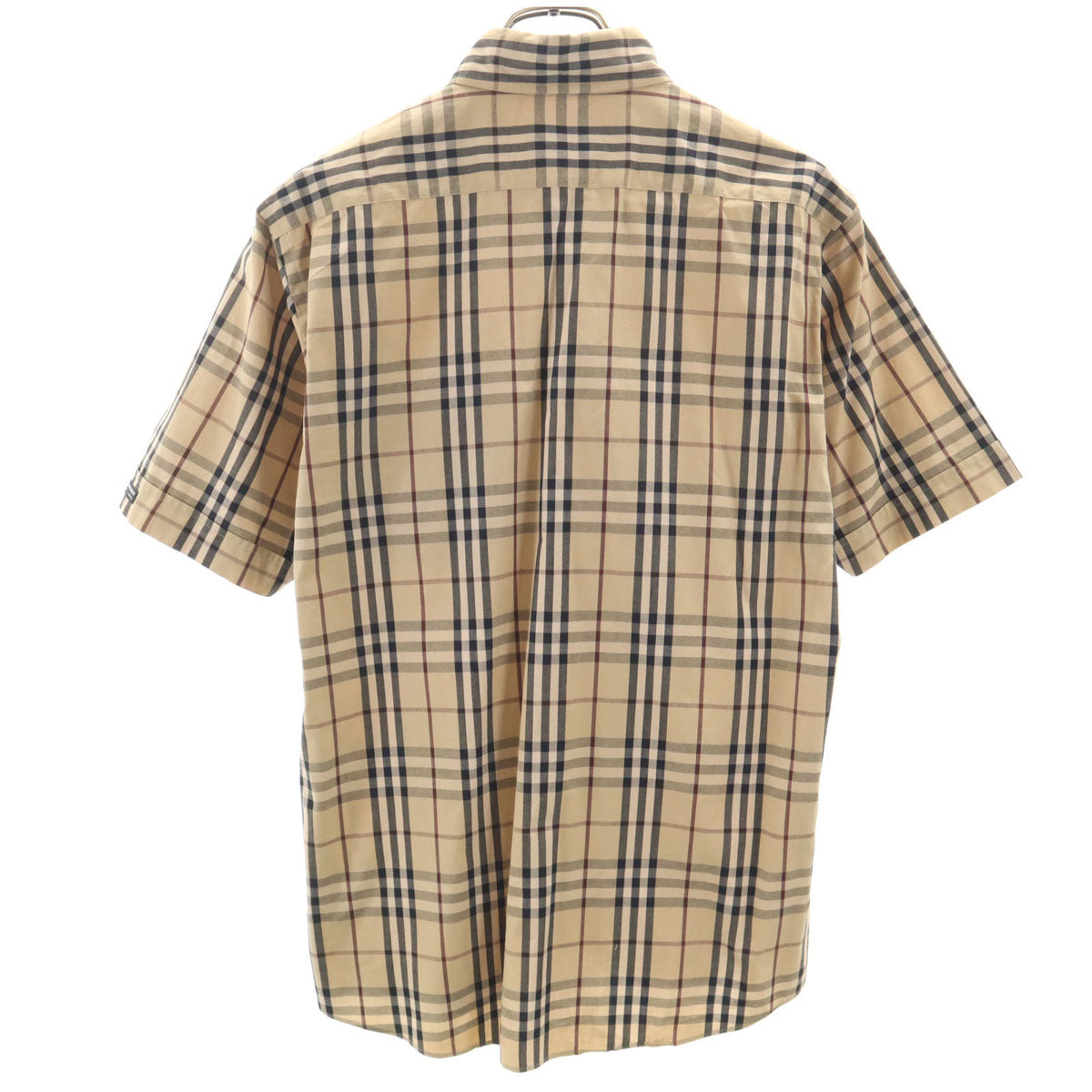 BURBERRY BLACK LABEL バーバリーブラックレーベル 日本製 チェック柄 半袖 ボタンダウンシャツ 2 ベージュ 三陽商会 メンズ