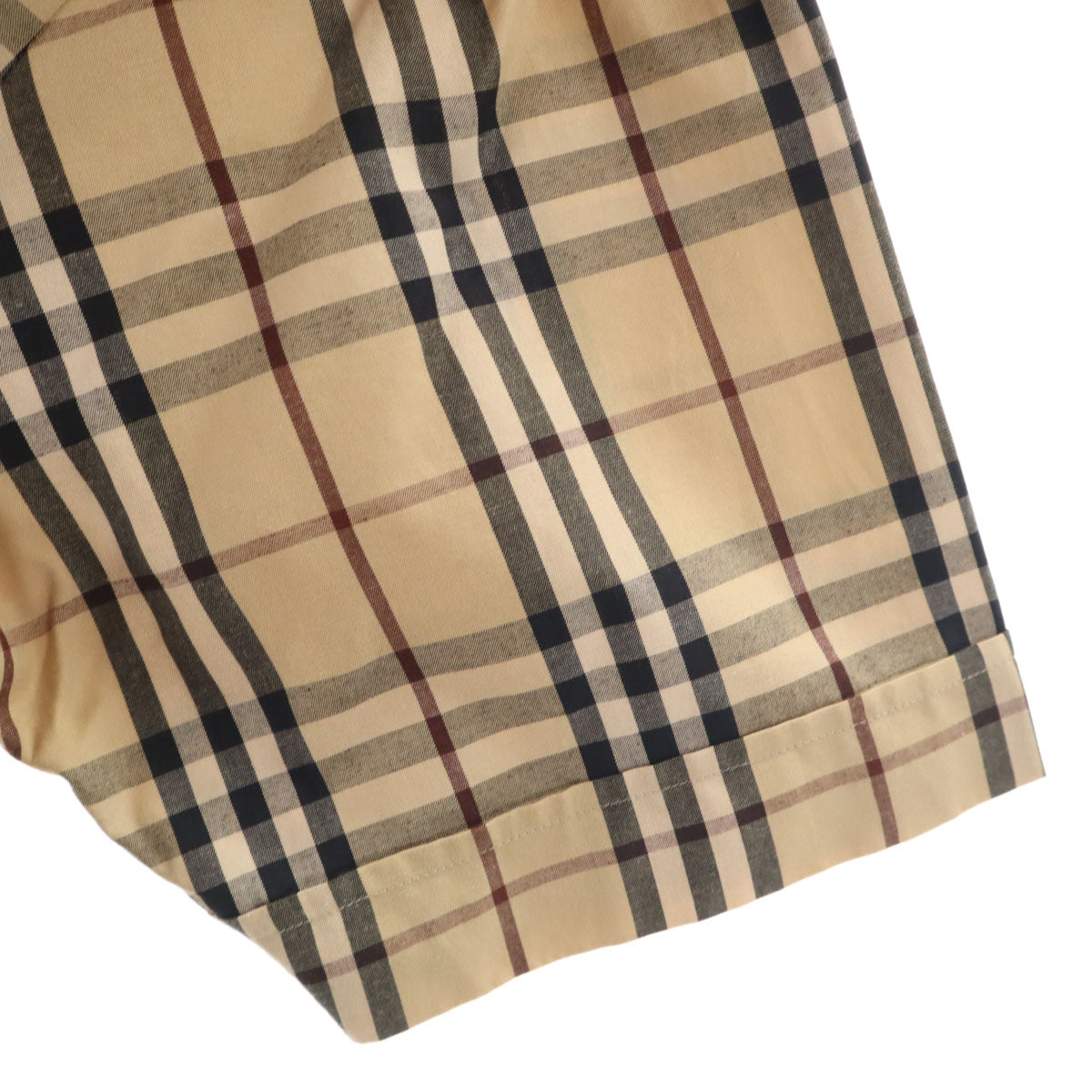 BURBERRY BLACK LABEL バーバリーブラックレーベル 日本製 チェック柄 半袖 ボタンダウンシャツ 2 ベージュ 三陽商会 メンズ