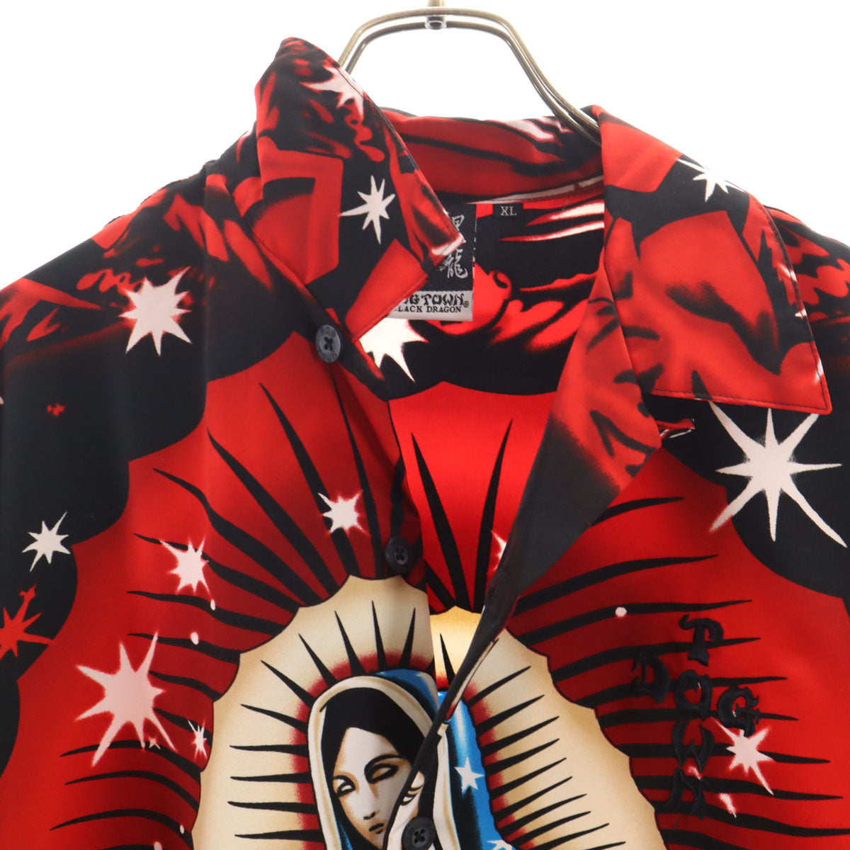 DOGTOWN ドッグタウン マリア 半袖 オープンカラーシャツ XL レッド メンズ