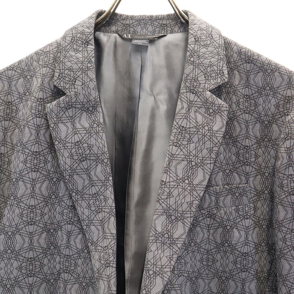 ARMANI EXCHANGE アルマーニエクスチェンジ 幾何学柄 テーラードジャケット M グレー ブレザー メンズ