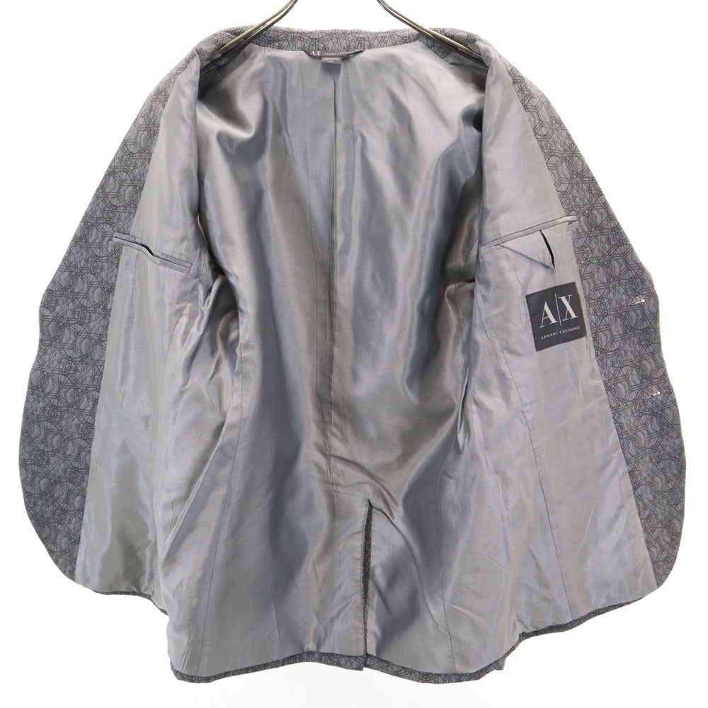 ARMANI EXCHANGE アルマーニエクスチェンジ 幾何学柄 テーラードジャケット M グレー ブレザー メンズ