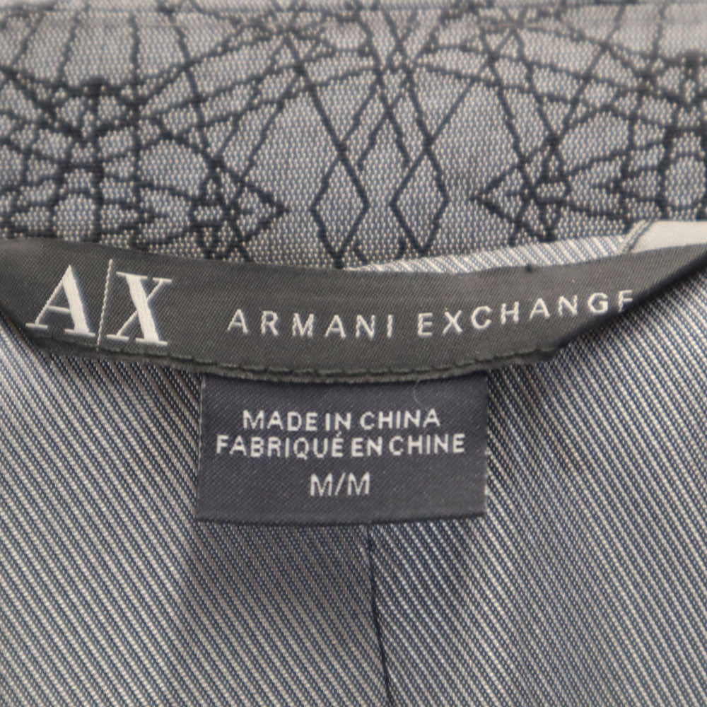 ARMANI EXCHANGE アルマーニエクスチェンジ 幾何学柄 テーラードジャケット M グレー ブレザー メンズ